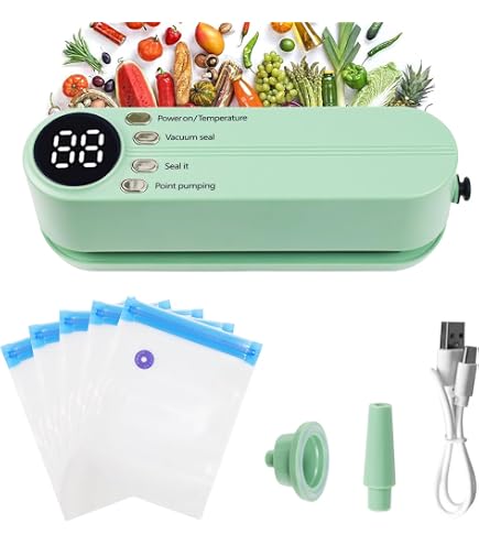 Appareil De Mise Sous Vide Portable 3-en-1 GOEDCH - Scellage Sous Vide, Simple, Extraction, Batterie 1200mAh - 10