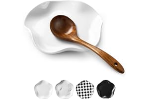 ABRUTY Spoon Rest for Stove Top, Ceramic Spoon Holder for Kitchen Counter, Modern Farmhouse Kitchen Decor Accessories for Spatula, Spoons or Tongs