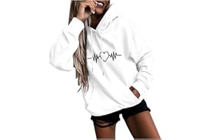 TOFOTL Sweat A Capuche Femme Manches Longues Imprimée Cordon Top Extérieur Travail Tshirt Marque Pas Cher Hauts Casual Doux Blouse Printemps Automne