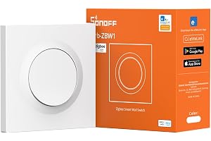 SONOFF Fusion Orb-ZBW1(ZBMINIR2-E) Zigbee 3.0 Smart Väggströmbrytare, 1-Gang Ljusströmbrytare, Fungerar med Alexa, Google Hom