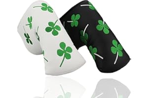 FINGER TEN Golf Headcovers for Putter Club PU Leather Fabric Value Pack, Blade Putters Head Cover Embroidered Design Waterproof Lightweight Fahion Fit All Brands Putter Clubs Effective Protection