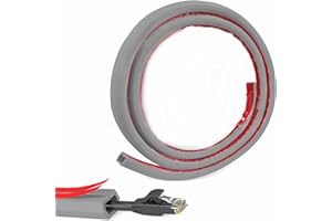 HENGRONGSHEN Canaleta para cables de pared, autoadhesiva, 1 m x 15 mm, pequeño, para suelo, autoadhesiva, protección para cables, para oficinas, apartamentos, almacenes, hoteles, etc. (gris)