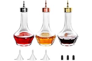 SUPROBARWARE Bitters Lot de 3 bouteilles en verre pour tableau de bord avec bouchon Dasher 48,2 g Outil de bar professionnel pour cocktail Idéal pour barman bar à domicile