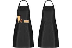 GWHOLE Apron Adjustable Chef Apron with Pockets for Men and Women Home Kitchen Baking Gardening Restaurant Coffee house BBQ