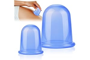 NACERLARY 2 Ventouses Massage en Silicone,Anti-Cellulite & Visage,Kit de Ventouses Corps et Visage pour Massage Cupping,Facile à Utiliser & Nettoyer,pour la relaxation du corps Bleu