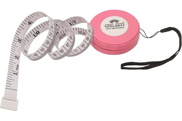 Golden Tailor Tape 2 MTR Retractable Tape Measure For Cloth, Body Measurements, Tailoring (Pink)