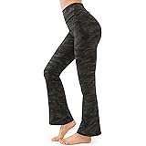 JOYSPELS Bootcut Yoga Pants for Women with Pockets, High Waisted Wide Leg Bottom Bootleg Tummy Control Trousers Workout Gym F