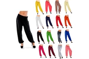 LIVAN - Sarouel Pantalon Femme - Taille élastique - Fluide et décontracté - Danse Yoga Sport - Couleurs aux Choix - Taille Unique