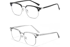 Hioseyre 2-Piece Blue Light Blocking Glasses - Men & Women, Anti-Glare Gaming & Computer Glasses with Blue Light Filter