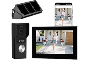 Honmidatek Videocitofono Connesso 2 fili, 7 Pollici Touch Monitor, 1080p, Audio Bidirezionale, Citofono con Sblocco Remoto, Rilevamento Umano,Visione Notturna, app Tuya