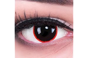 MERALENS Funnylens 1 para kolorowych czerwonych czarnych soczewek kontaktowych Crazy Fun exorcism roku.Najwyższa jakość na karnawał i karnawał z bezpłatnym pojemnikiem na soczewki kontaktowe bez siły!