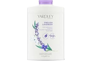 Yardley London Parfümierter Körperpuder mit englischem Lavendel, Talkumpuder für Frauen zur Geruchskontrolle und gegen Hautreizungen, englischer Lavendel-Staubpuder, 200g