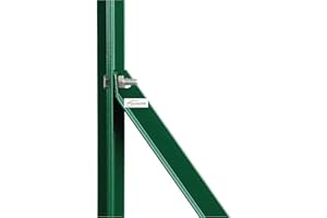 MED BUILDING SOLUTIONS MED | 10 PZ Saetta per Pali Recinzione Metallica | Saette a L 25x25x3mm in Ferro Plastificato Verde - x Paletti Recinzioni (H 125 CM), soluzione resistente e duratura per Rinforzi Angolari e Terminali