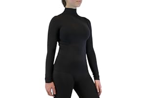 FarmaMed Ecodrytech Lupetto Donna, Maglia Intima Maniche Lunghe, Lavoro, Sport, Relax, Fitness, Seamless, Stimolazione microcircolazione, Antibatterico, 100% Made in Italy