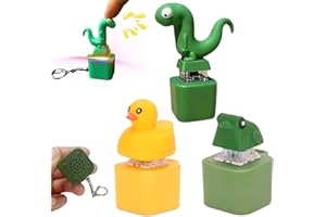 XUDUOO 3 Stück Fidget Toys Lizard Button Frosch Sensorik Spielzeug, Frösche Quaken Schlüsselanhänger, Ente Lustige Gadgets mit Lichtern und Sound, Tastatur Fidget Geschenke für Stressabbau