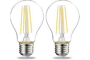 Amazon Basics Edison-skruvlampa, LED, E27, 7 W (motsvarande 60 W), klar glödtråd, varmvit, ej dimbar, (paket med 2)