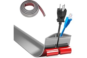 HENGRONGSHEN Protezioni per Cavi a Pavimento, Autoadesivo Copricavi per Pavimento, 1m x 5cm Passacavo a Pavimento Perfetti, Canalina per Cavi Tutti i Cavi di Alimentazione a Casa,Ufficio,Scuola,Magazzino (Grigio)