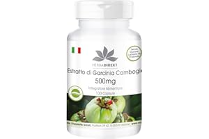 HERBA DIREKT Estratto di Garcinia cambogia 500mg - 100 capsule di Tamarindo Malabar - standardizzato al 60% d'HCA - altamente dosato - vegan | HERBADIREKT by Warnke Vitalstoffe - Qualità da farmacia tedesca