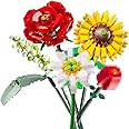 OSDUE Flower Bouquet Building, Artificial Flowers Building Blocks, Flower Bouquet Adult Building Kit Sets, Decorative Home Accessories for Gift, Valentine's Day Idea, Building Bricks ​Construction Set
