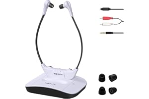 SIMOLIO Digitale Funkkopfhörer für Fernseher Kabellos, Kopfhörer Kabellos für Fernseher für Senioren, 2.4 GHz TV Kopfhörer Drahtlos mit ErsatzAkku & Mikrofon & Ladestation, TV Hörverstärker SM-824D1