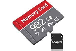 Moloplpou Memory Card 982 GB Full HD TF Card High Speed Mini Memory Card with Adapter Waterproof Mini TF Card for Tablet, Dashcam, PC, Smartphone, Red/Grey