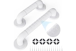 VENUSSAR Maniglione Bagno Disabili - 2 pezzi, con Luce Fluorescente, Antiscivolo, Acciaio Inossidabile, per Anziani, Gravida, Bambini(40cm&30cm)