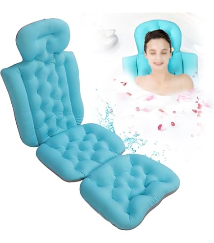 Oreiller De Bain Ergonomique - Technologie 4D Air Mesh - 6 Ventouses - Pour Baignoire, Jacuzzi - Blanc