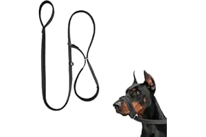 JIANYH Figure of 8 Dog Lead, Comfy Padded Loop Handle and Nose Pads with Padded Handle, Anti Pull Stop Dogs Pulling Rope, Reflective Dog Lead for Training, Medium and Large Dogs.