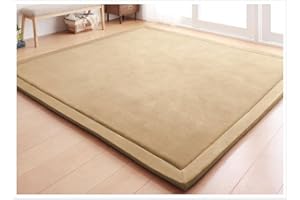 ‎LOARTEE Loartee Coral Velvet Mat, Carpet, Suitable as a Crawling Blanket for Children, Yoga Mat and Exercise Mat, Natural Brown, 150 x 200 cm