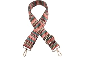 Santimon Correa Recambio Bandolera Asa Adjustable Lona Mujer Hombro Cincha Cadena con Hebilla para Bolsa Cartera Monedero Raya(Rosado)