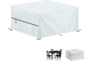 LAMUNI Funda Mesa Exterior Impermeable Cubierta de Mesa de Jardín, 130x100x75cm Funda para Muebles Cubierta de Muebles de Jardín, 420D Tela Oxford Fundas Protectora para Mesas y Sillas de Jardin