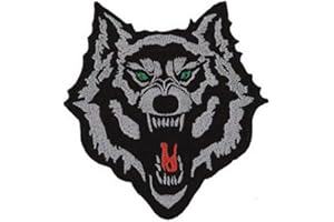 HOMRY klicnow Loup Brodé Dos Patch 23cm x 26cm