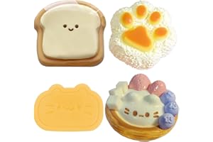 SSKHE 4 pezzi Fufu Squishy Set: Kitten Egg Tarts, Caramel Formaggi, Rice Ball Cat Paws, Toast - Taba Squishy, Giocattoli di sollievo dallo stress carini per tutte le età
