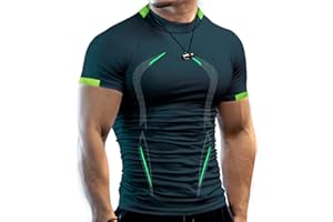 Caziffer Fitness T-Shirt da Allenamento a Manica Lunga/Corta da Uomo Aasciugatura Rapida Maglie Compressione Uomo Maglietta Palestra Atletica