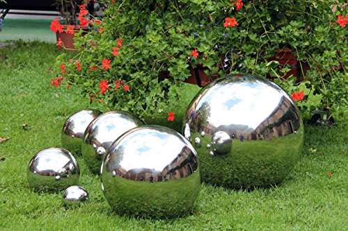 3x Edelstahlkugel Ball poliert 8cm Ø Schwimmkugel Dekoration Rosenkugel - 4
