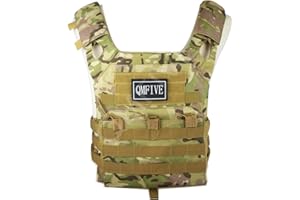 QMFIVE Veste Airsoft, Esercito Airsoft Tattica Assalto Caccia Carrier Molle Combattere Giubbotto