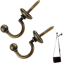Lot De 2 Crochets D'embrasse En Laiton Massif Poli – 58mm