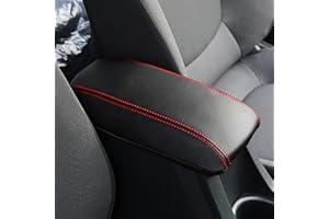 SXCY per Peugeot 208 e-208 2008 e-2008 Copertura Bracciolo, Peugeot 208 Centrale Bracciolo Copri Protezione in Pelle PU, Peugeot 208 2022 Accessori (Linea Rossa)