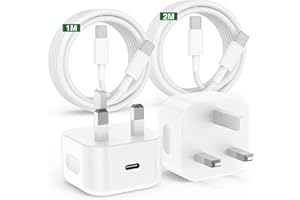 SUSNWERE 2Pack iPhone 17 16 15 Pro Max Fast Charger,[Apple MFi Certified] 20W PD USB C Plug UK with 2M+1M USB C to C Charging Cable for iPhone 17 Pro/16 Pro Max/15/16/15 Pro/16 Plus/16e,iPad Pro/Air/Mini