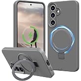 CONSTRAIN - Samsung Galaxy S24 FE ile uyumlu Kılıf Magsafe ile uyumlu Halkalı Extra Standlı i&ccedil;i Kadife Yumuşak Renkli Silikon