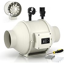 FanGoFast Rookafzuiging, buisventilator, 100 mm, regelbaar, inline