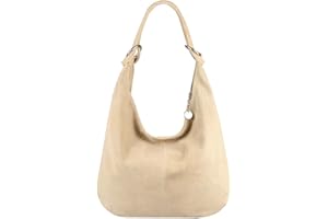 OBC ONLY-BEAUTIFUL-COUTURE OBC Made in Italy Damen XXL Ledertasche Leder Wildleder Shopper Tasche Schultertasche Umhängetasche Hobo-Bag Beuteltasche