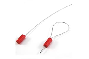 WUBAO(R) Pull Tite Tag High Temperature Resistance Galvanized Wire Cable Seal Numbered Security Tag Flexible Length Tamper Proof(50piece X Red)