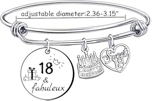 XQXQXZ 18 ans cadeau d'anniversaire Bracelet en argent pour femme fille, Cadeau D'anniversaire Fille,18ans fille cadeau de Noël