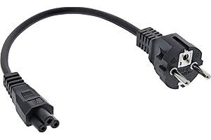 InLine 16656T câble électrique Noir 0,3 m Prise d'alimentation type F - Cables électriques (0,3 m, Male connector / Female connector, Prise d'alimentation type F, Noir)