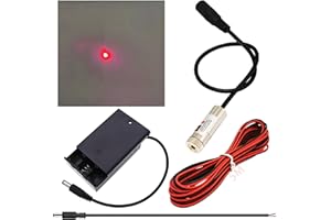 CTRICALVER Laser Module Adjustable Focal Kit, Power Supply kit +650nm Industrial Laser Module Diode 3-5V 2.1mm DC Plug (Light Source Shape: Red piont)