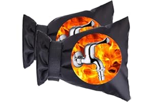 YIHUIKO Outside Tap Cover for Winter - 2pcs Outdoor Faucet Cover Insulated Protector Thickened Outdoor Tap Cover from Freezing Waterproof Thermal Tap Jacket for Protect Your Outside Tap