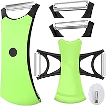 Pelapatate Professionale Doppio Taglio - Lama In Acciaio Inossidabile, Impugnatura Ergonomica Antiscivolo - Verde - Foto 4