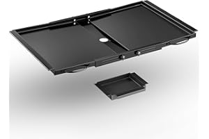 Bomclap Ersatz-Fettauffangschale für Gasgrill, Universal Fettschale mit Auffangschale für 4/5 Brenner Gasgrill, Einstellbare Grillschale Ersatzteile (24"-31"), Schwarz