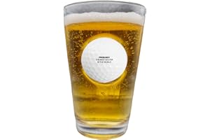 solo-pro master your game Golf Gifts for Men, Pint Beer Glass with Real Golf Ball Embedded, Unique Birthday Golf Gift
